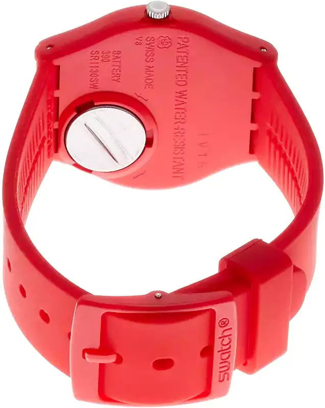 اسواتش ساعة سويسرية  Band With Red Dial Watch Analoge Silicone GR175 2