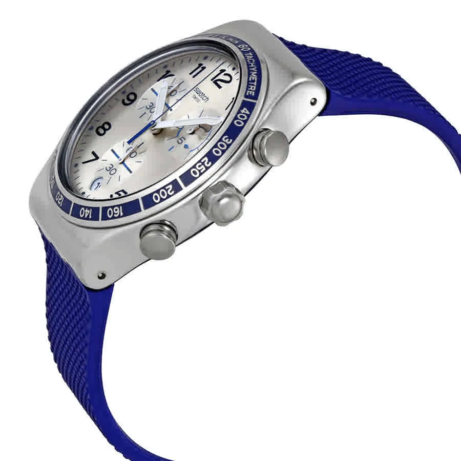 اسواتش ساعة سويسرية  Chronograph Blue Rubber Silver DialYVS439 -رجالي 2