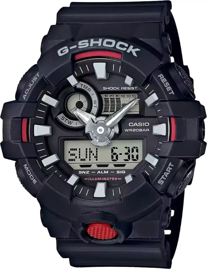 كاسيو ساعة ياباني G-SHOCK Digital-Analog Resin Band Watch GA-700-1ADR- رجالي