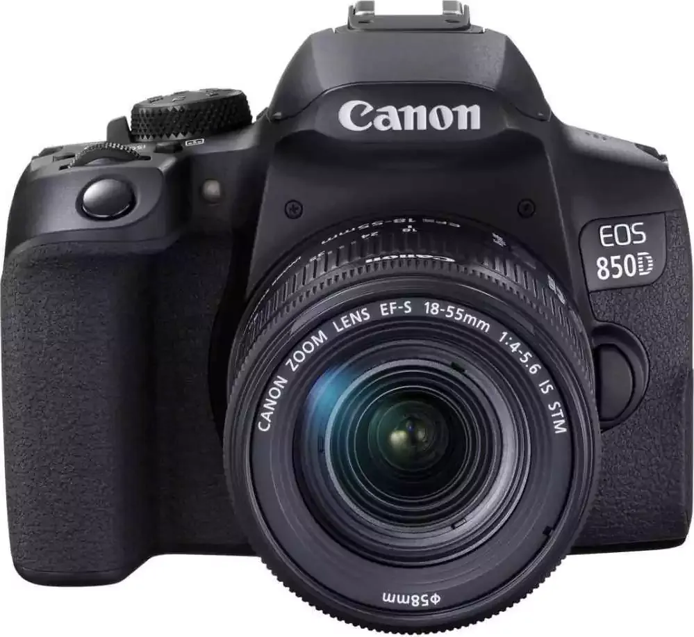 كاميرا كانون الرقمية EOS 850D + عدسة تثبيت الصور EF-S 18-55 ملم بفتحة f-3.5-5.6