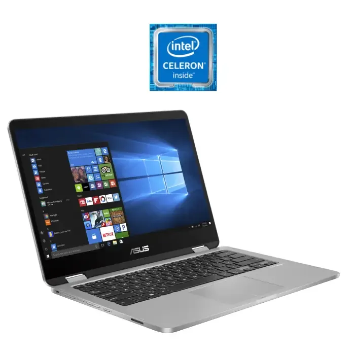 لاب توب اسوس فيفو بوك فليب 14 TP401MA-EC320T، بمعالج من الجيل الرابع، Intel Celeron N4020، رام 4 جيجابايت، 128 جيجابايت EMMC هارد، Intel UHD، شاشة 14 بوصة FHD، ويندوز، رمادي 4