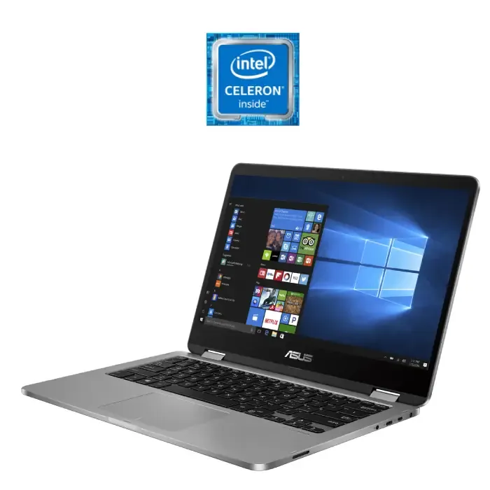 لاب توب اسوس فيفو بوك فليب 14 TP401MA-EC320T، بمعالج من الجيل الرابع، Intel Celeron N4020، رام 4 جيجابايت، 128 جيجابايت EMMC هارد، Intel UHD، شاشة 14 بوصة FHD، ويندوز، رمادي 6