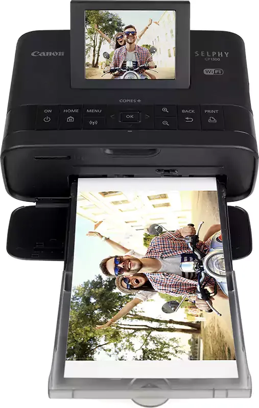 طابعة الصور المدمجة اللاسلكية كانون سيلفي CP1300 مع AirPrint وطباعة جهاز Mopria ، أسود 5