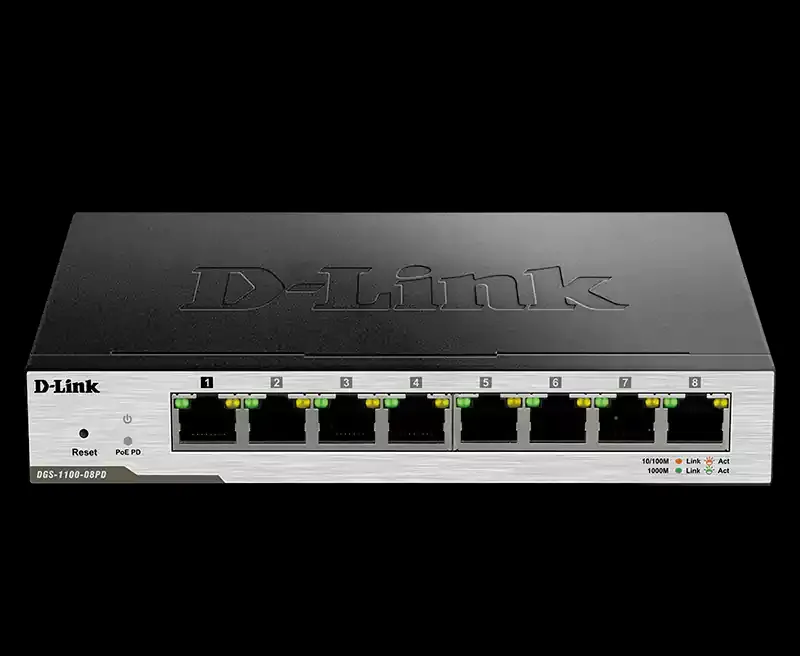 سويتش دي لينك، جيجابايت، 8 منافذ، DGS-1100-08PD