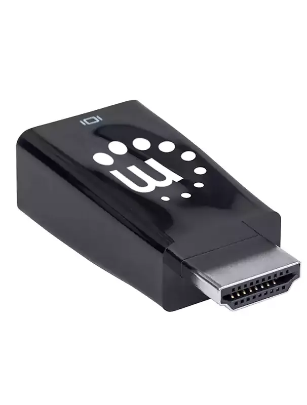 مانهاتن Display HDMI إلى VGA Micro Converter مع منفذ USB Micro-B الصوتي الاختياري - 151542 - أسود