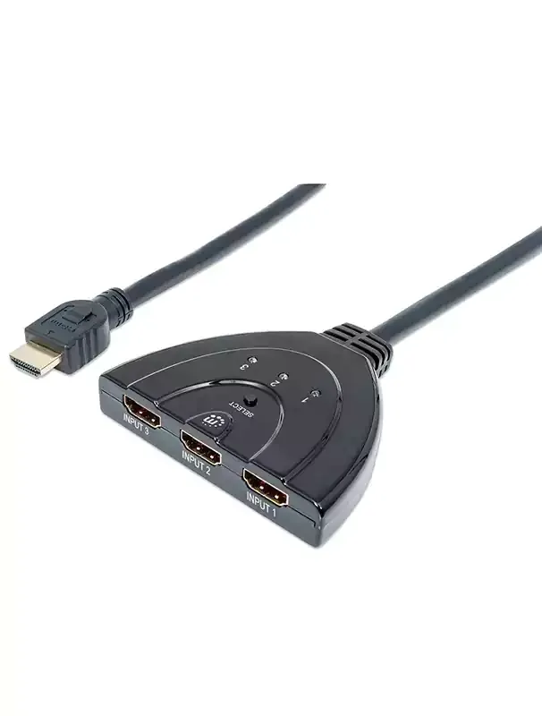 مانهاتن كابل من HDMI الى 3-منافذ HDMI Switch مدمج  - أسود 2