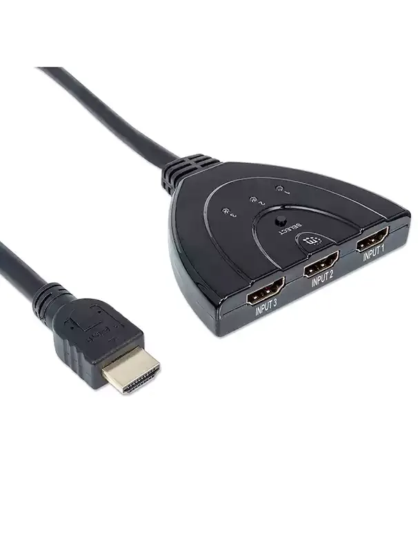 مانهاتن كابل من HDMI الى 3-منافذ HDMI Switch مدمج  - أسود 3