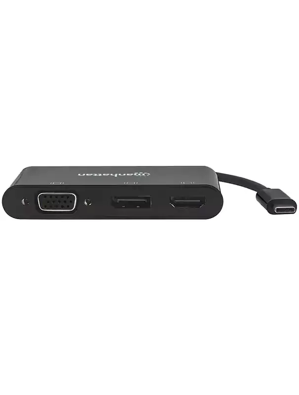 مانهاتن كابل من USB-C الى محول Multiport A-V - MST Hub - أسود 2