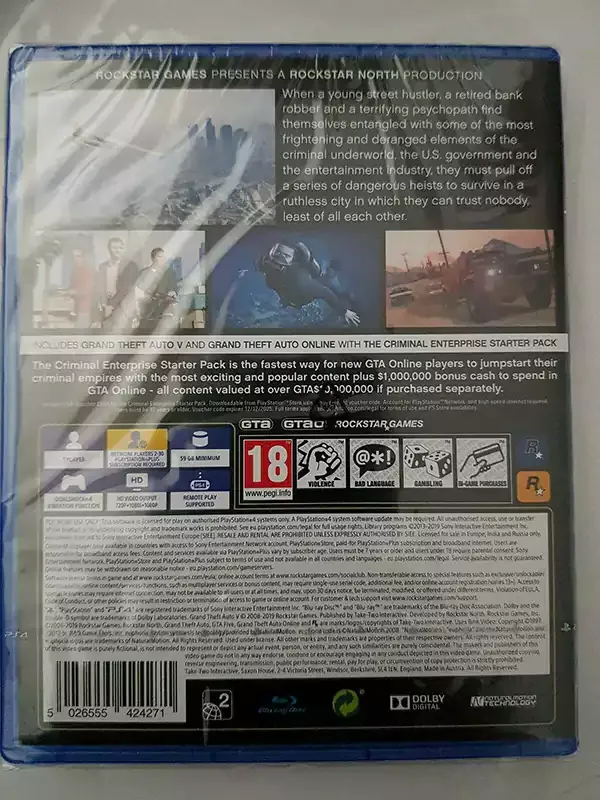 لعبة GRAND THEFT AUTO V DVD بلاي ستيشن 4 3