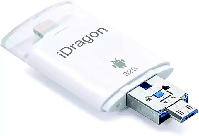 iDragon 64GB فلاشة مزودة بفتحة يو إس بي ، محرك فلاش يو إس بي ، محرك أقراص فلاش عالي الدقة ، شريحة ذاكرة آيفون 5 - 5C - 5S - 6-6 Plus وأندرويد 3