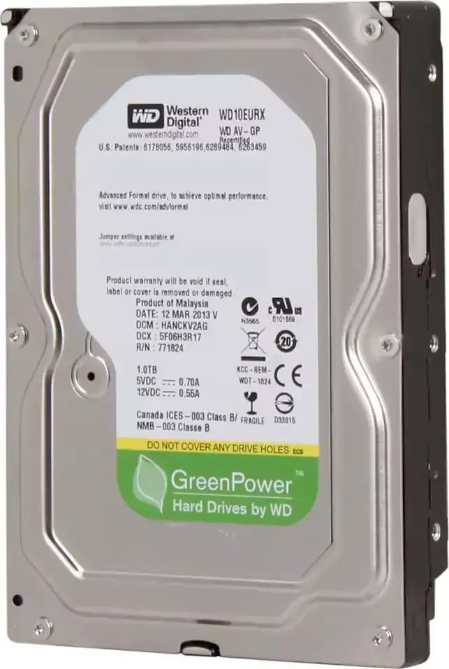 ويسترن ديجيتال هارد ديسك HDD، داخلي، 1 تيرابايت، WD10EURX، اخضر