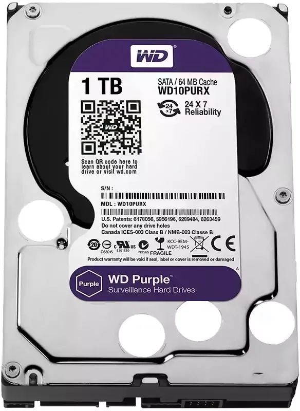 ويسترن ديجيتال هارد ديسك HDD، داخلي، 1 تيرابايت، WD10PURX، بنفسجي