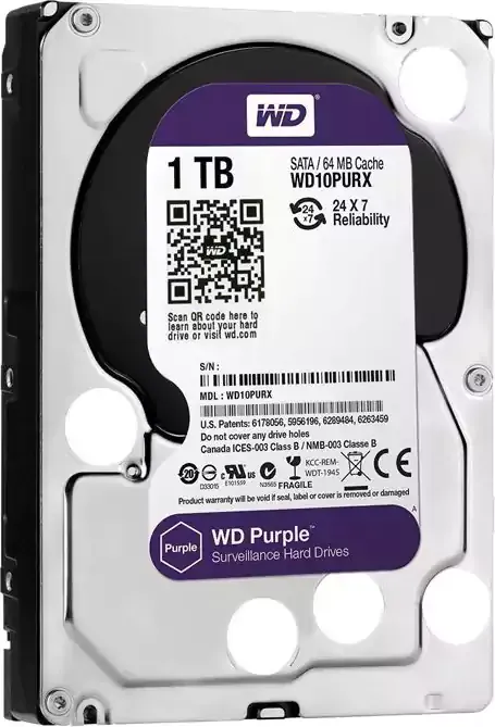 ويسترن ديجيتال هارد ديسك HDD، داخلي، 1 تيرابايت، بنفسجي، WD10PURX