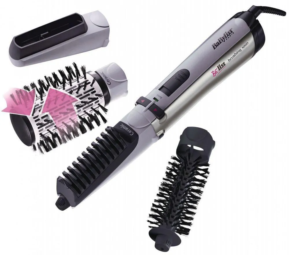 فرشاة دوارة بيبى ليس BABYLISS  لتصفيف الشعر - 1000 وات، فضى-اسود - 2735E