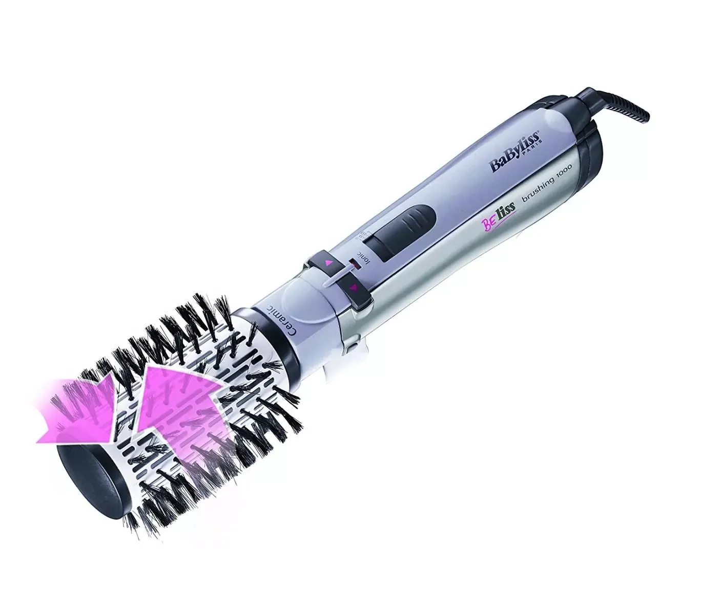 فرشاة دوارة بيبى ليس BABYLISS  لتصفيف الشعر - 1000 وات، فضى-اسود - 2735E 2