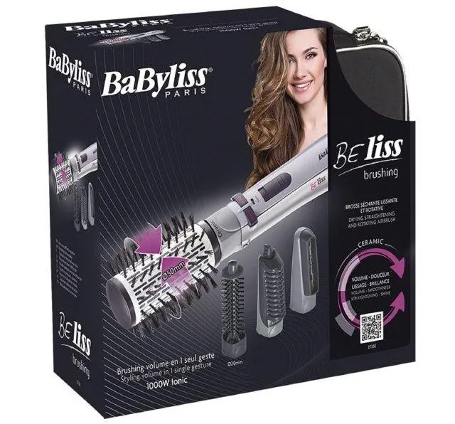 فرشاة دوارة بيبى ليس BABYLISS  لتصفيف الشعر - 1000 وات، فضى-اسود - 2735E 8